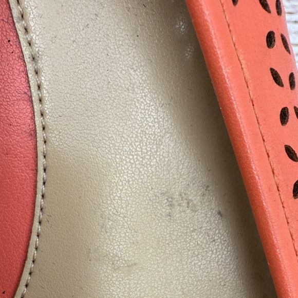 Michael Kors Perforated Orange Loafers - Picture 2 of 5
